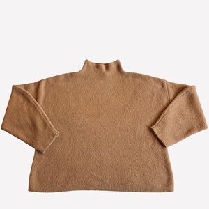 Express Tan Fleece Cowl Neck Sweater Large
